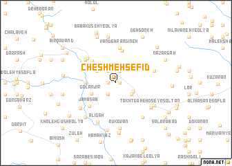 map of Cheshmeh Sefīd