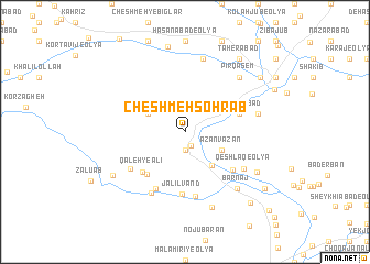 map of Cheshmeh Sohrāb