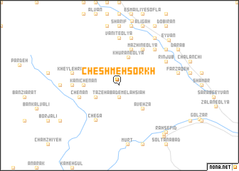 map of Cheshmeh Sorkh