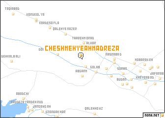 map of Cheshmeh-ye Aḩmad Reẕā
