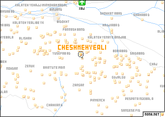 map of Cheshmeh-ye ‘Alī