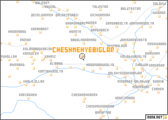 map of Cheshmeh-ye Bīglar