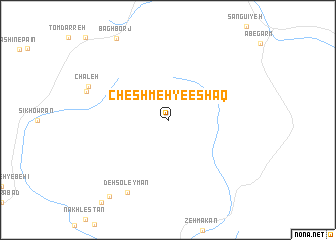 map of Cheshmeh-ye Esḩāq