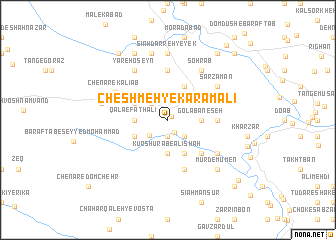 map of Cheshmeh-ye Karam‘alī