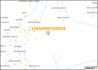 map of Cheshmeh-ye Mīrzā