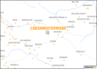 map of Cheshmeh-ye Ra\