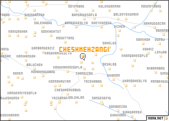 map of Cheshmeh Zangī