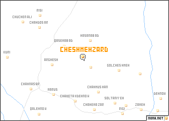 map of Cheshmeh Zard