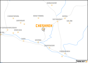 map of Cheshmeh