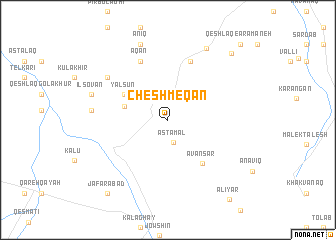 map of Cheshmeqān