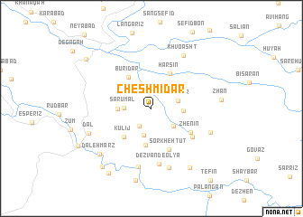 map of Cheshmīdar