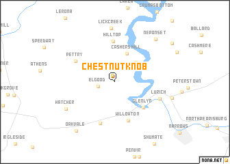 map of Chestnut Knob