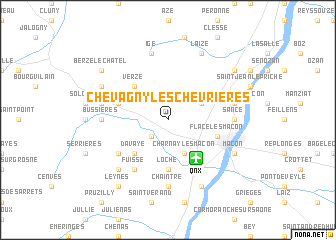 map of Chevagny-les-Chevrières