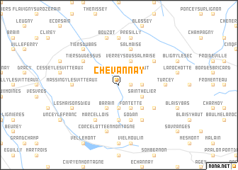 map of Chevannay