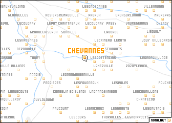 map of Chevannes