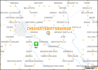 map of Chevigny-Saint-Sauveur