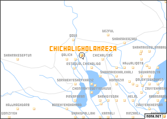 map of Chīchālī Gholāmreẕā