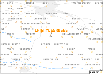 map of Chigny-les-Roses