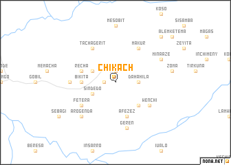 map of Chʼīkʼach