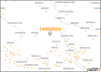 map of Chinsŏng-ni