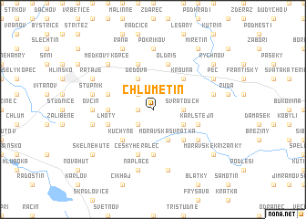 map of Chlumětín