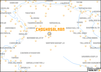 map of Choghā Salmān