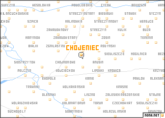 map of Chojeniec