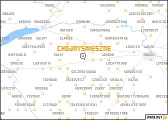 map of Chojny Śmieszne