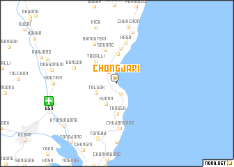 map of Chŏngja-ri