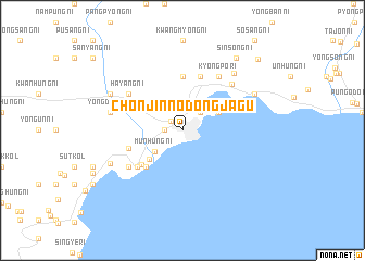 map of Chŏnjin-nodongjagu