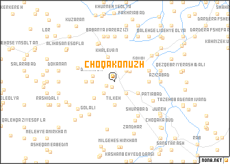 map of Choqā Konūzh