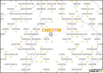 map of Chorzyna