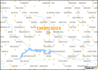 map of Chrančovice