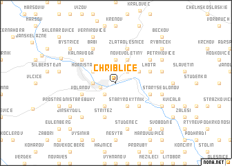 map of Chřiblice