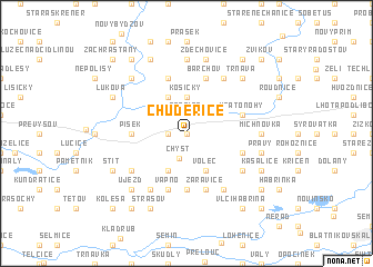 map of Chudeřice