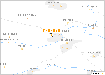 map of Chuhuyiv