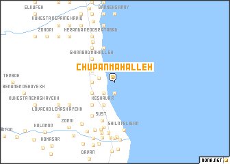 map of Chūpān Maḩalleh