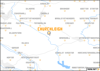 map of Church Leigh