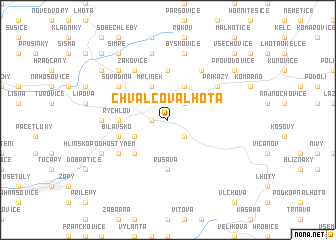 map of Chvalčova Lhota