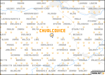 map of Chvalčovice
