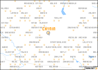 map of Chynín