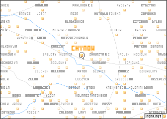 map of Chynów