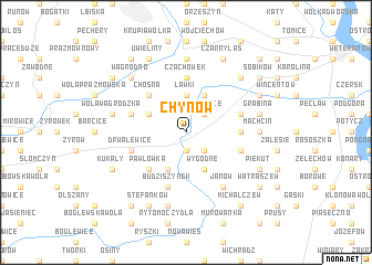 map of Chynów