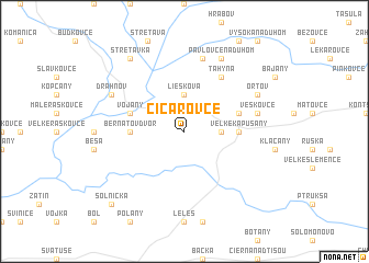 map of Čičarovce