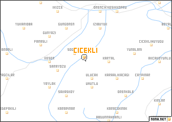 map of Çiçekli