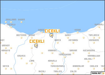 map of Çiçekli