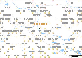 map of Číčenice
