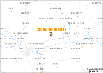 map of Ciceu-Mihăieşti