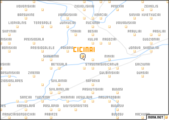 map of Čičinai