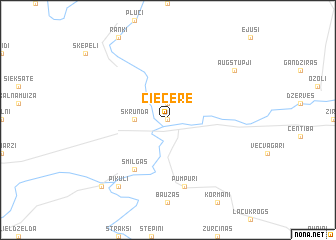 map of Ciecere